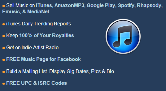 Sign up today and you will be selling music online with iTunes, AmazonMP3, Google Play and more!